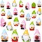 40 Pcs Spring Mini Gnomes Figurine Miniature Spring Gnome Resin Statues Flowers Sunflower Mini Resin Gnomes Table Decor for Summer Tiny Elf Indoor Outdoor Garden Plant Pots